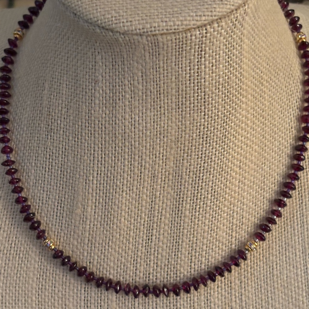 Elegant Garnet Beaded Necklace
